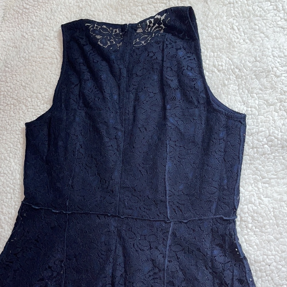Sleeveless Blue Lace Dress